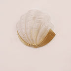 Modern Art Deco Shell Brass Glass 1-Light Wall Sconce Lamp For Living Room