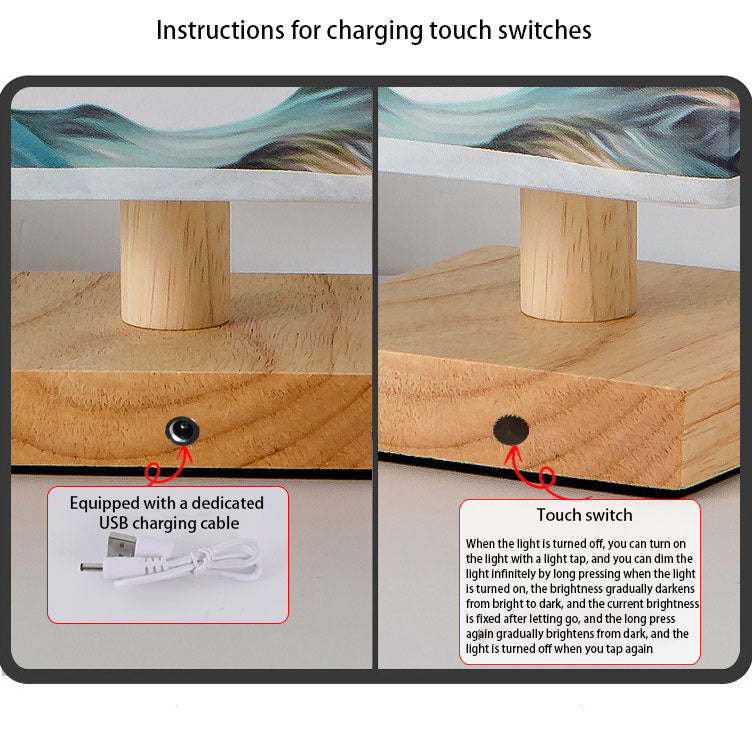 Contemporary Creative Fabric Square USB LED Table Lamp For Bedroom Lumendat