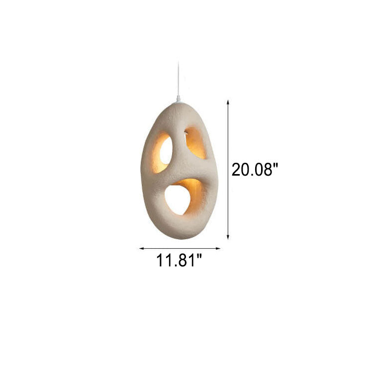 Japanese Wabi-sabi Resin Geometric Circle 1-light Pendant Light BulbSquare