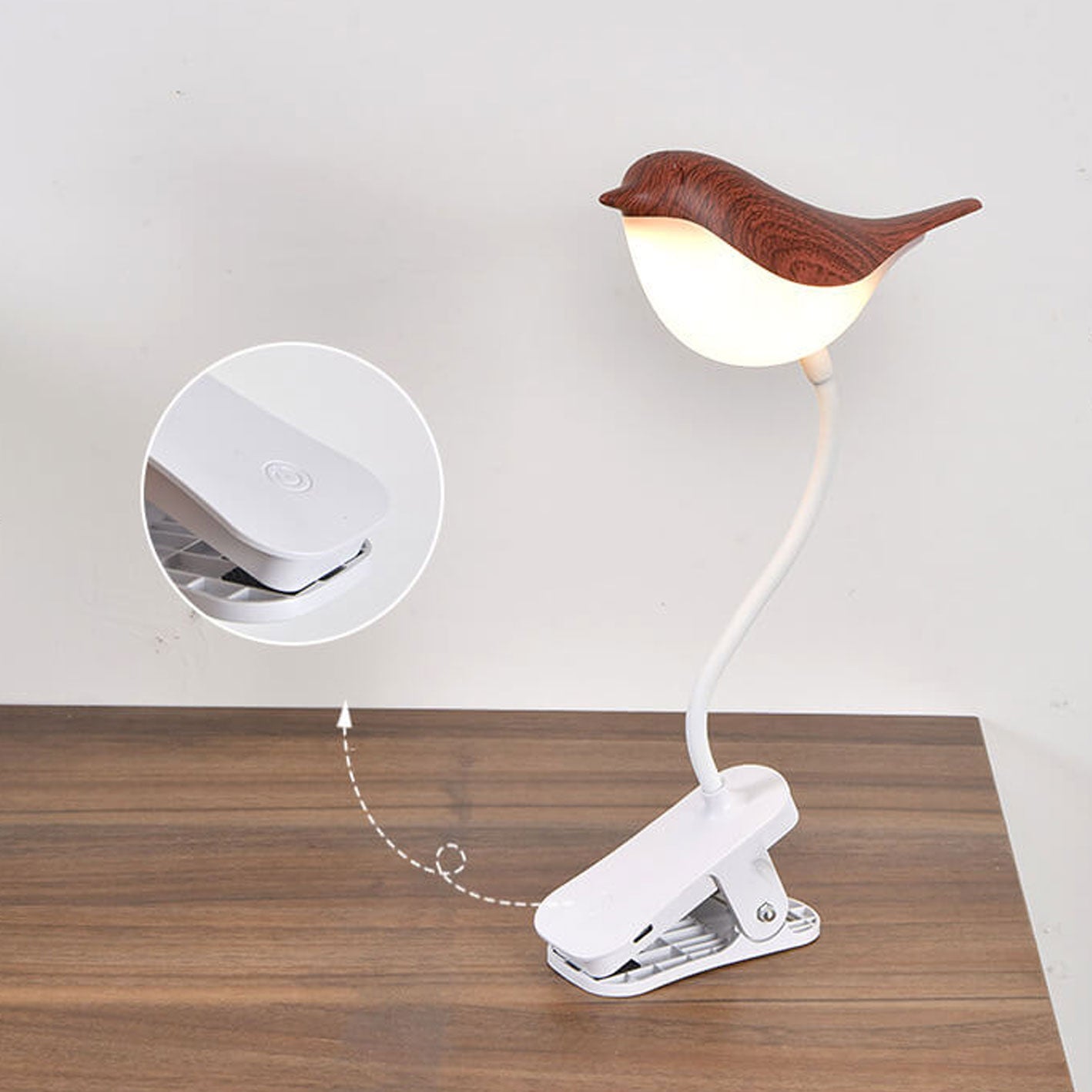 Nordic Creative Bird Clip USB Charging LED Night Light Table Lamp Lumendat