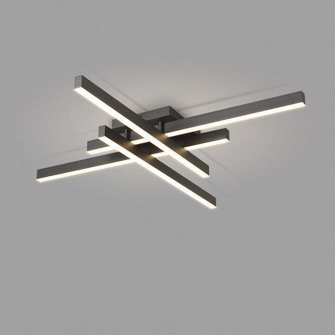 Industrial Aluminum Creative Geometric Line LED Flush Mount Light BulbSquare
