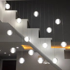 Modern Luxury Staircase Crystal Orb Ball Shade LED Loft Chandelier Lumendat