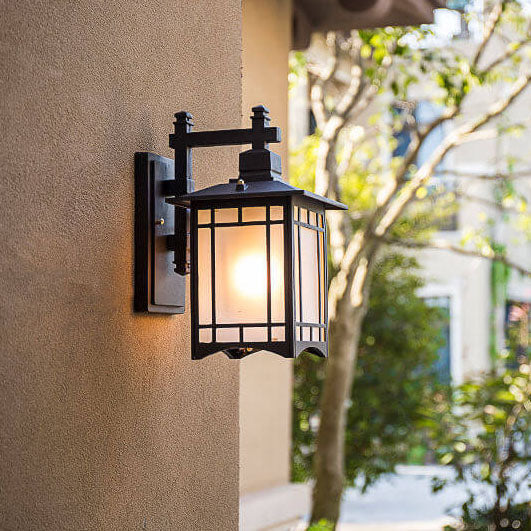 Modern Waterproof Solar Aluminum Chinese Pavilion Shape 1-Light Wall Sconce Lamp Lumendat