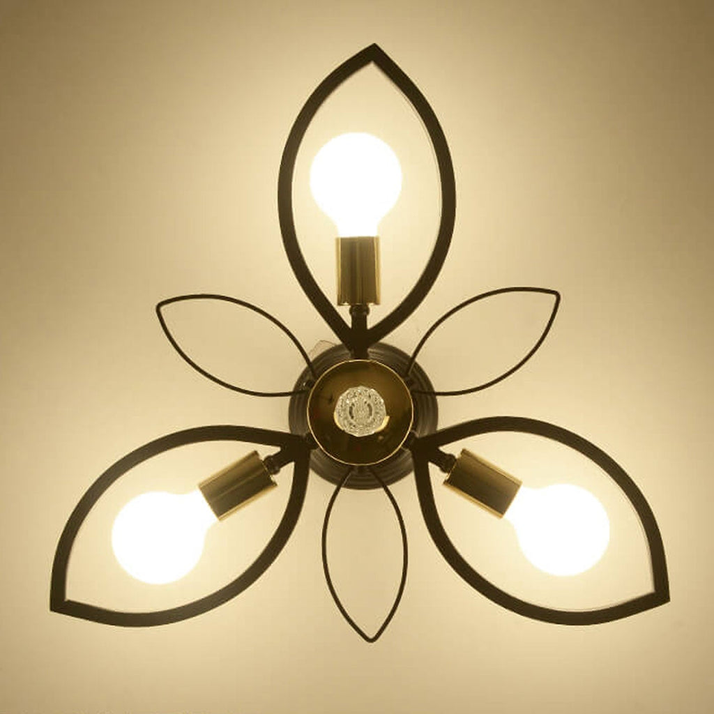 Nordic Light Luxury Wrought Iron Crystal 6/8-light Flush Mount Ceiling Light BulbSquare