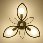 Nordic Light Luxury Wrought Iron Crystal 6/8-light Flush Mount Ceiling Light BulbSquare