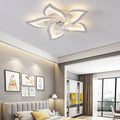 Scandinavian Modern Luxury Flower Iron Acrylic Plastic LED Flush Mount Ceiling Fan Light Lumendat