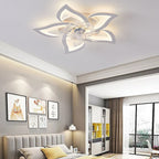 Scandinavian Modern Luxury Flower Iron Acrylic Plastic LED Flush Mount Ceiling Fan Light Lumendat