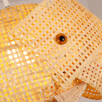 Chinese Retro Bamboo Weaving Fish Shape 1-Light Pendant Light