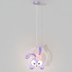 Lumendat Contemporary Creative Kids Iron Aluminum Acrylic Circle StellaLou Rabbit LED Pendant Light For Bedroom Lumendat