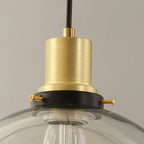 Vintage Minimalist Semi-circular Cone Cup Iron Glass 1-light Pendant Light BulbSquare
