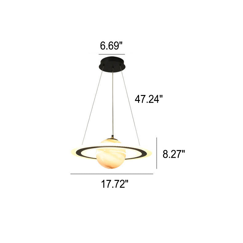 Lumendat Modern Creative Space Planet Circle Kids LED Chandelier Lumendat