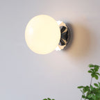 Modern Vintage Minimalist Iron Glass Round Head 1-Light Wall Sconce Lamp