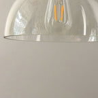Vintage Minimalist Semi-circular Cone Cup Iron Glass 1-light Pendant Light BulbSquare