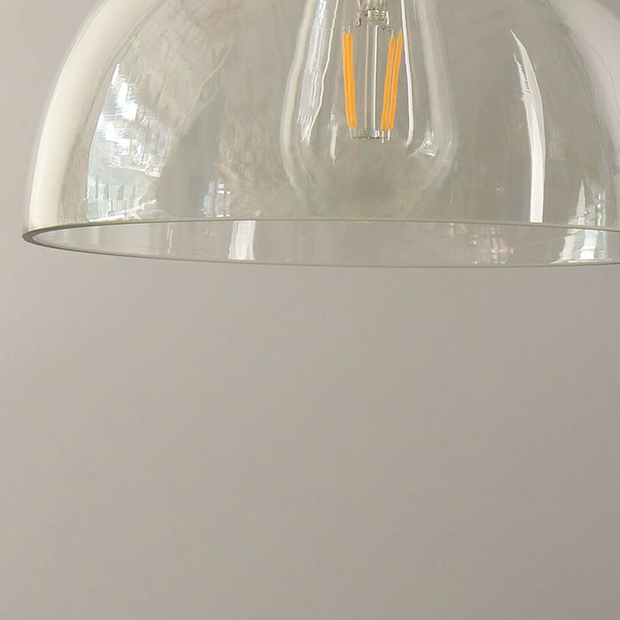 Vintage Minimalist Semi-circular Cone Cup Iron Glass 1-light Pendant Light BulbSquare