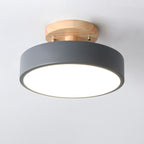 Nordic Log Round LED Semi-flush Mount Ceiling Light BulbSquare