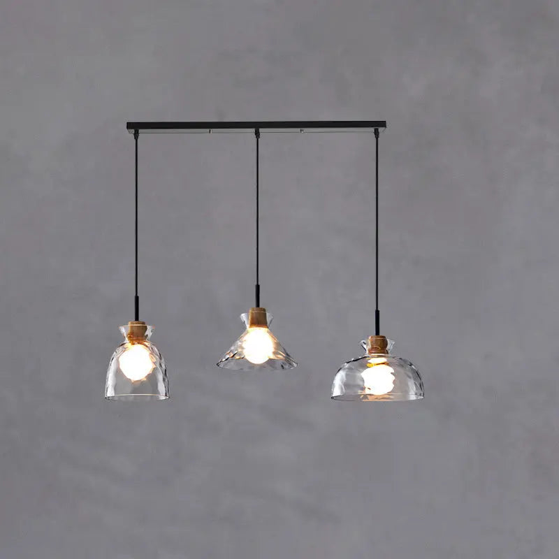 Nordic Clear Rippled Glass Shaded 1-light Pendant Light Lumendat