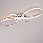 Modern Minimalist Curved Line Iron Aluminum Silicone LED Semi-flush Mount Ceiling Light for Living Room