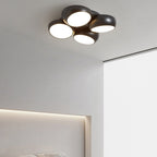 Scandinavian Modern Minimalist Iron Plastic Round LED Semi-flush Mount Ceiling Light BulbSquare