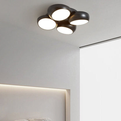 Scandinavian Modern Minimalist Iron Plastic Round LED Semi-flush Mount Ceiling Light