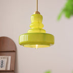 Modern Colorful Glass Gourd Shade 1-light Pendant Light BulbSquare