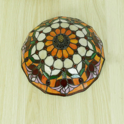 Traditional Tiffany Tulip Stained Glass Iron Dome 2/3-light Flush Mount Ceiling Light for Living Room