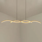 Nordic Minimalist Long Strip Wave Design Island Light LED Chandelier Lumendat