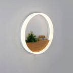 Creative Solid Wood Acrylic Storage Decoration Round LED Wall Sconce Lamp Lumendat