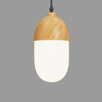 Japanese Wood Grain Round Oval Iron 1-light Pendant Light BulbSquare