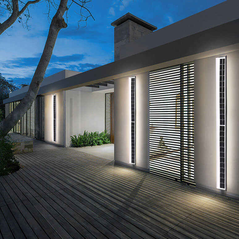 Modern Solar Waterproof Acrylic Long Strip LED Outdoor Wall Sconce Lamp Lumendat