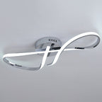 Modern Minimalist Spiral Twisted Aluminum Silicone LED Semi-flush Mount Ceiling Light for Bedroom