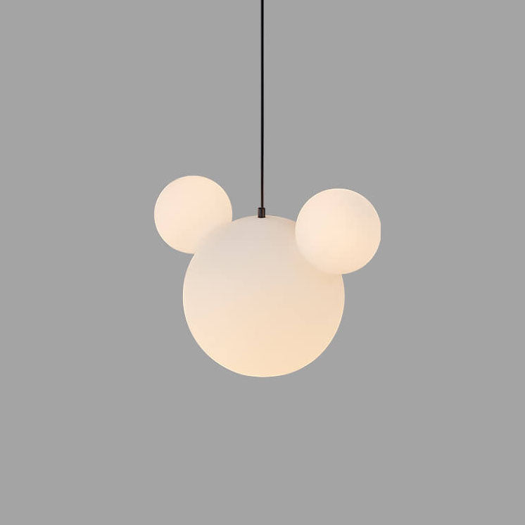 Lumendat Modern Minimalist Milk White PE Mouse 3-Light Kids Chandelier Lumendat