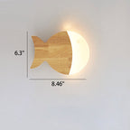 Nordic Minimalist Oak Acrylic Fish LED Wall Sconce Lamp