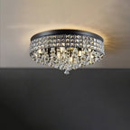 Modern Luxury Round Iron Crystal Beads 6/9-Light Flush Mount Ceiling Light For Living Room Lumendat