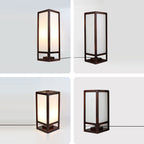 Traditional Chinese Rectangular Parchment Wood 1-Light Standing Floor Lamp For Entertainment Rooms Lumendat