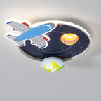 Lumendat Cartoon Creative Aircraft Space LED Kids Flush Mount Ceiling Light Lumendat