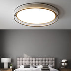 Nordic Luxury Round Fabric Brass Acrylic LED Flush Mount Ceiling Light BulbSquare