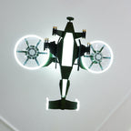 Lumendat Modern Children's Helicopter Hardware Acrylic LED Semi-Flush Mount Ceiling Fan Light Lumendat