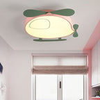 Lumendat Cartoon Creative Colorful Aircraft LED Eye Protection Kids Flush Mount Ceiling Light Lumendat