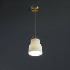 Japanese Light Luxury Ceramic Copper Round Mouth 1-light Pendant Light