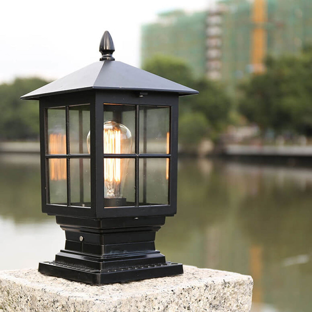 European Outdoor Column Lantern Waterproof Rustproof 1-Light Patio Light Lumendat