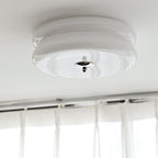 French Minimalist Cream Glass Round LED Flush Mount Ceiling Light BulbSquare