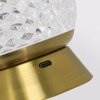 Modern Light Luxury Round Ball Iron Acrylic USB LED Ambient Table Lamp Lumendat