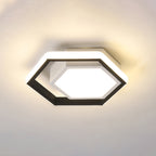 Modern Minimalist Geometric Hexagonal Ring LED Flush Mount Ceiling Light