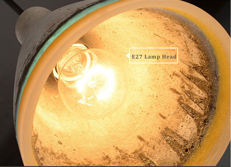 Resin Cement 1-Light Bell Rainbow Pendant Light