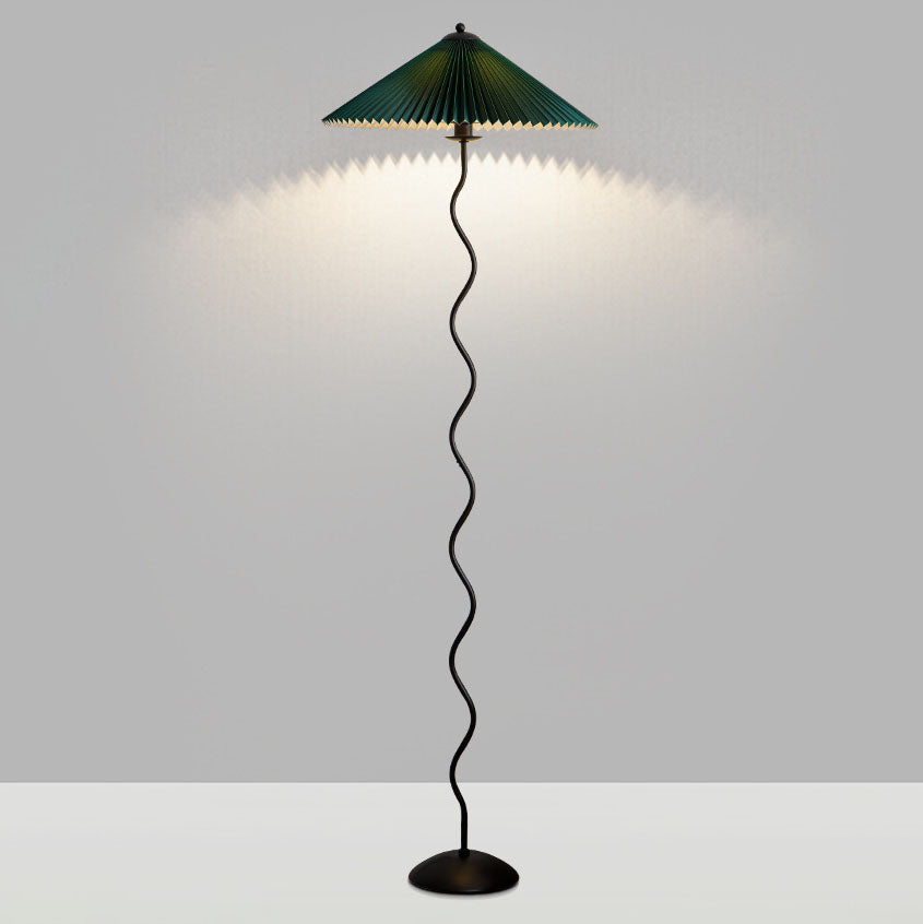 Vintage Fabric Pleated Shade 1-Light Standing Floor Lamp Lumendat