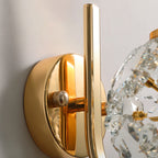 Modern Luxury Metal Iron Stainless Steel Crystal Ball Cylinder 1-Light Wall Sconce Lamp For Bedside Lumendat