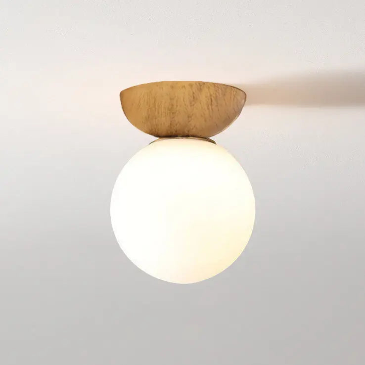 Modern Minimalist Glass Iron Orb 1-light Semi-flush Mount Light/pendant Light for Living Room Lumendat