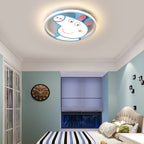 Lumendat Contemporary Creative Kids Iron Acrylic Round Pig LED Flush Mount Ceiling Light For Bedroom Lumendat