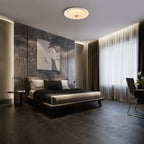 Contemporary Scandinavian Round Aluminum Acrylic Copper LED Semi-Flush Mount Ceiling Light For Living Room