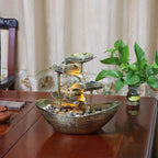 Creative Lotus Leaf Yuanbao Flowing Fountain LED Decorative Table Lamp Lumendat